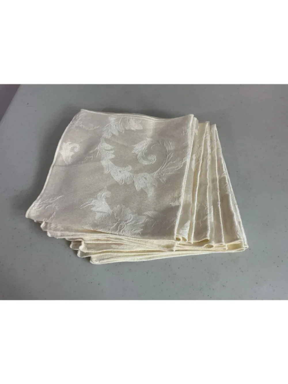Vintage Ivory Damask Table Napkins Lot of 8